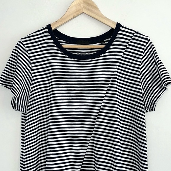 ATM Stripe Jersey Short Sleeve Dress - Picture 7 of 13